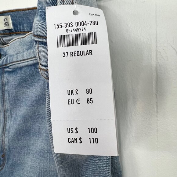NWT Abercrombie & Fitch The Skinny High Rise Jeans Blown Knee 37 24R 3X - Picture 4 of 5